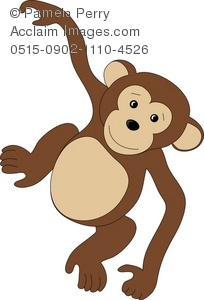 Hanging Monkey Clipart - .