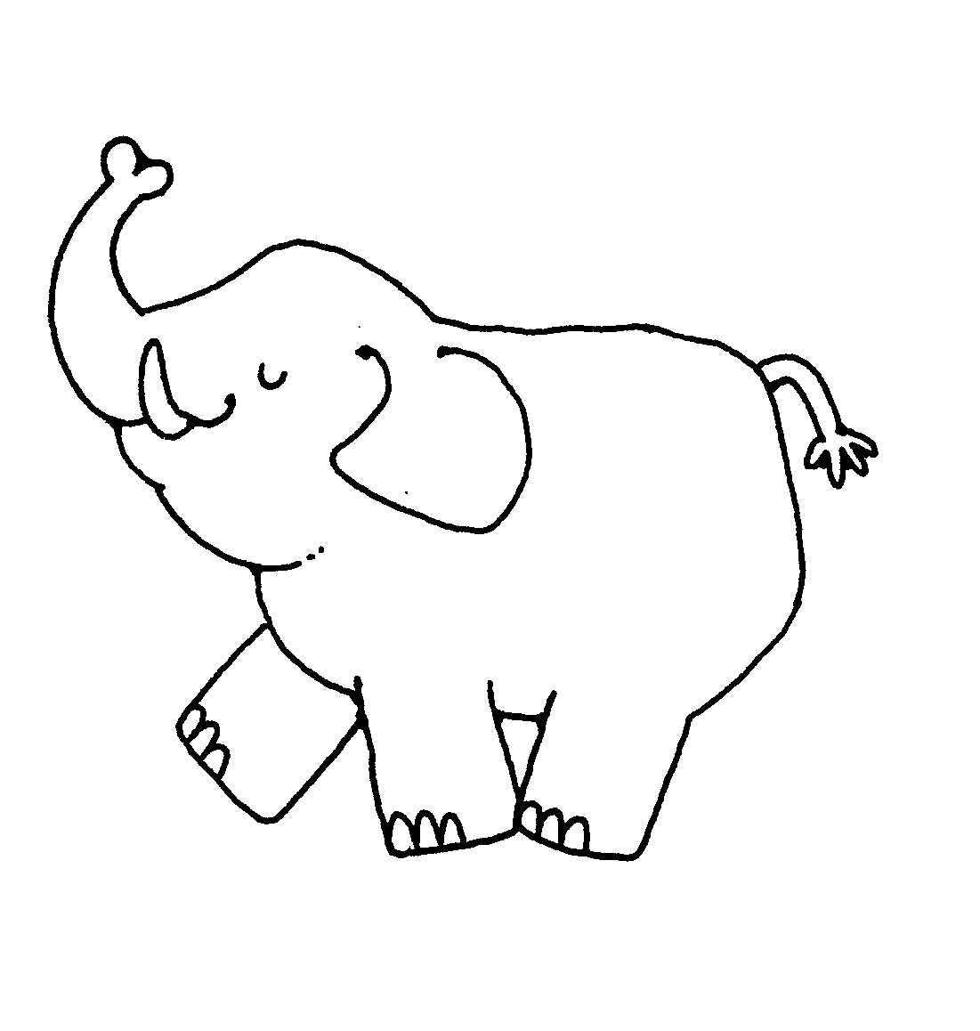 Images For Black And White Elephant Clipart