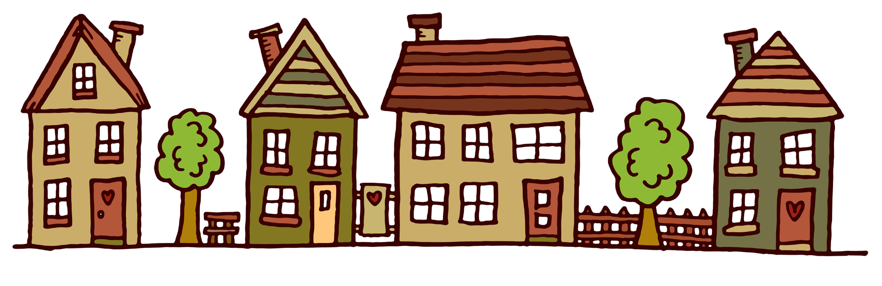 Images For Row Of Houses Clip - Clip Art Of Houses