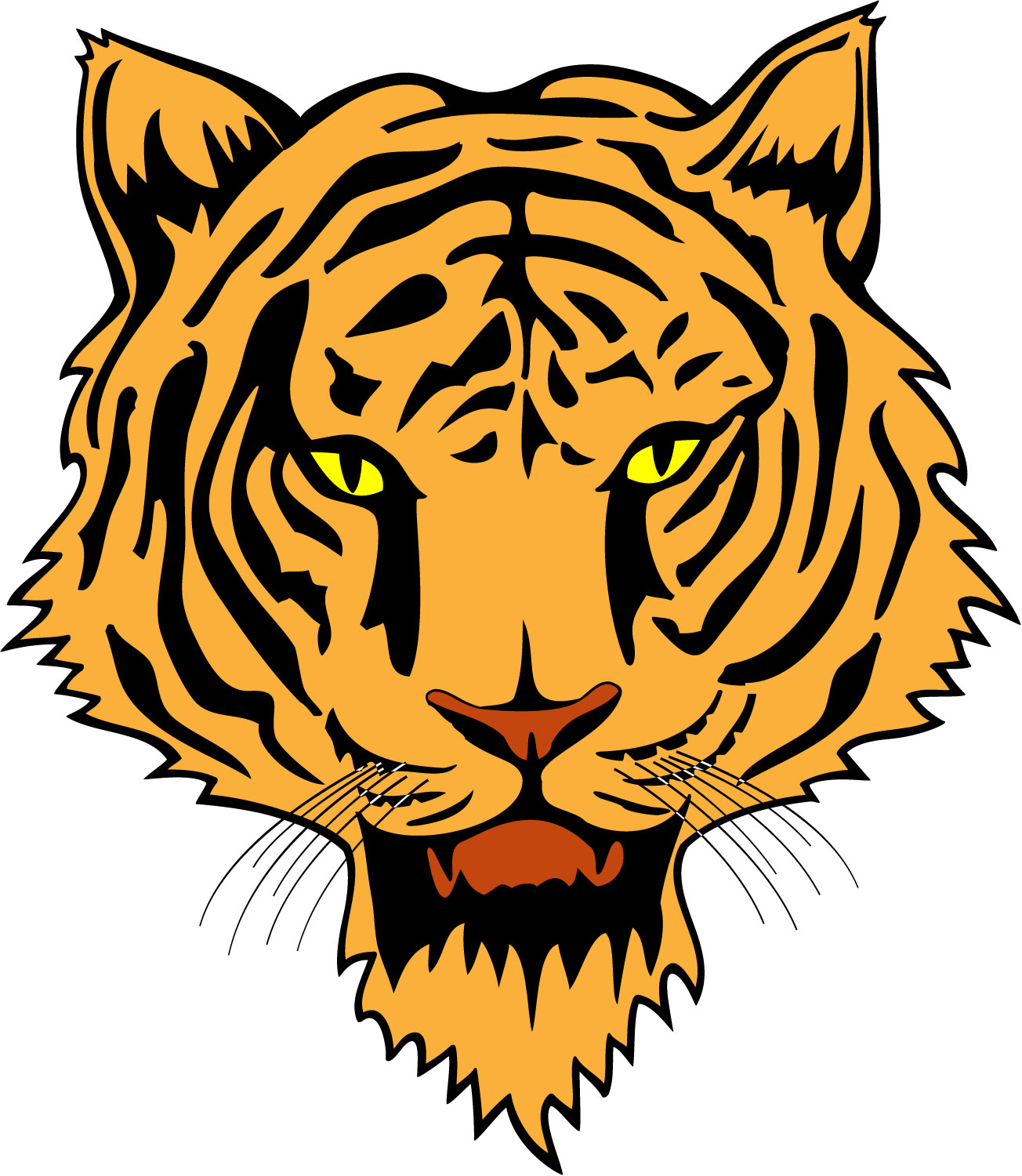Detailed Tiger Head Clip Art.