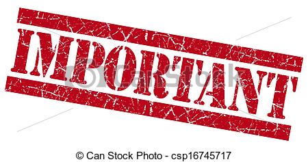 Important grunge red stamp -  - Important Clip Art