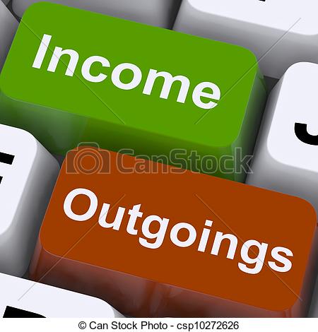 ... Income Outgoings Keys Show Budgeting And Bookkeeping -.