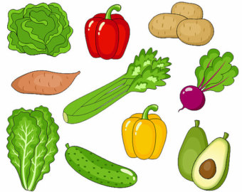 ... Individual fruits and veg - Fruits And Vegetables Clipart