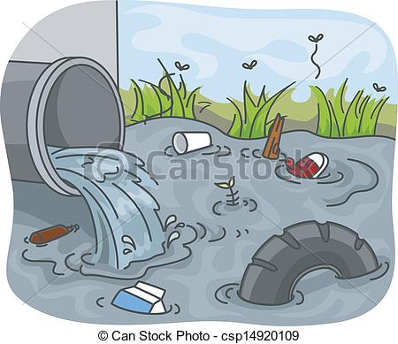 ... Industrial Waste Water Pollution - Illustration of.