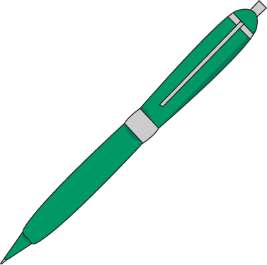 Ink Pen Clip Art Image Green  - Pen Clipart