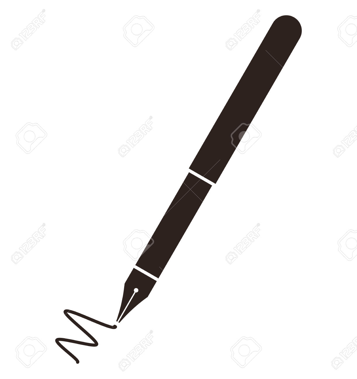 Ink pen outline clipart - Fountain Pen Clipart