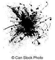 ... ink splatter one - Random illustrated ink splat in black and... ...