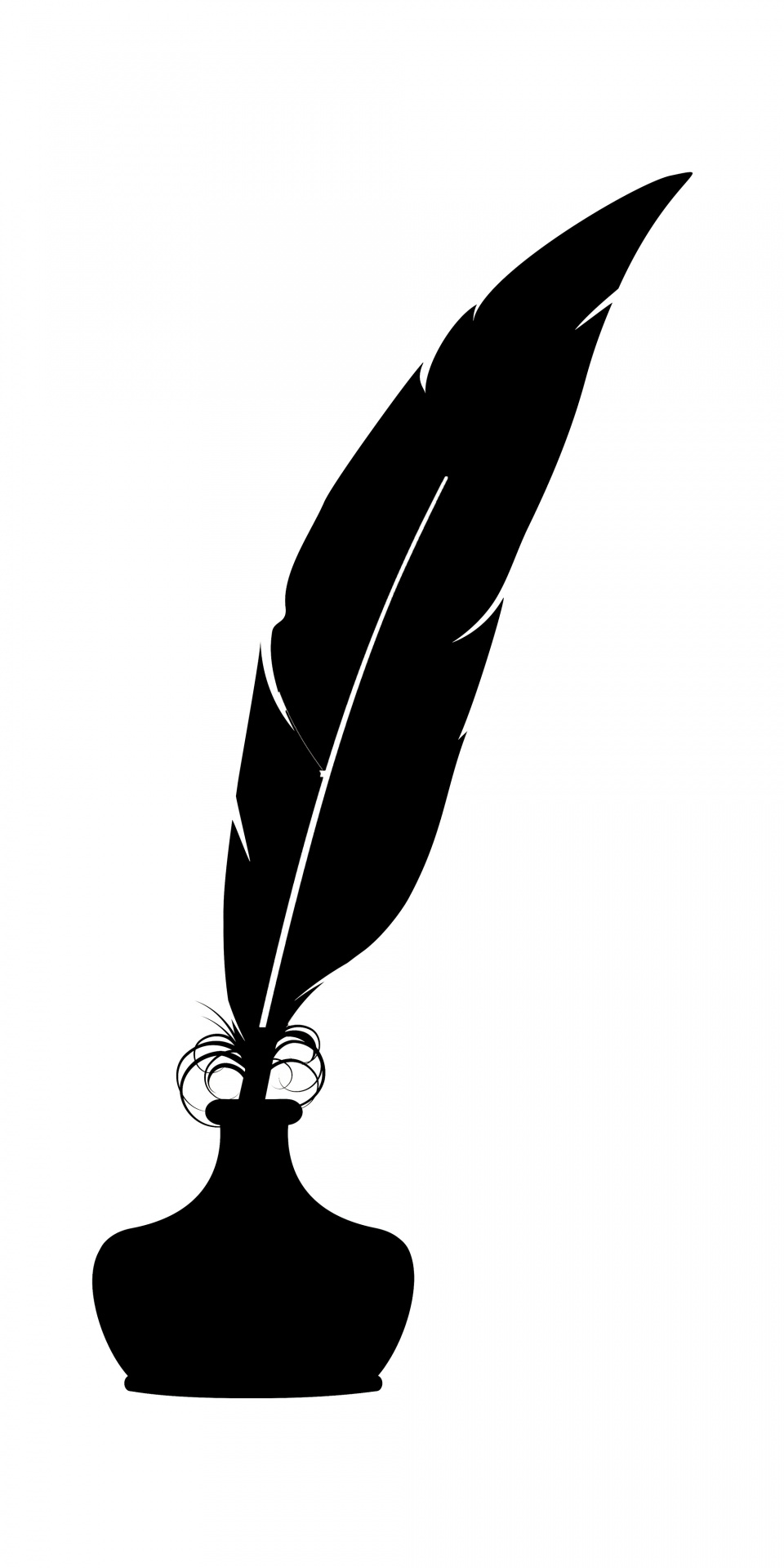 Inkwell Feather Quill Clipart - Feather Pen Clipart