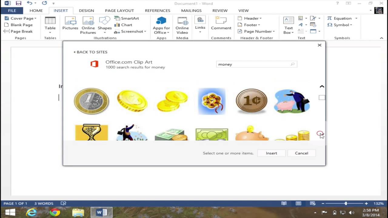 clipart in word 2016