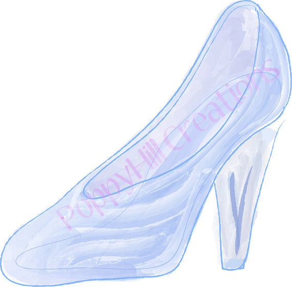 INSTANT DOWNLOAD - Cinderellau0026#39;s Glass Slipper - Digital Design - For Personal or Commercial Use