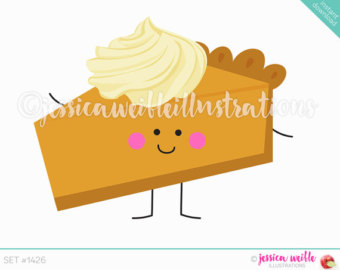 Instant Download Cute Pumpkin Pie Slice Digital Clipart, Pumpkin Pie slice Character Clip art, Thanksgiving, Pumpkin pie Illustration, #1426