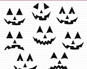 INSTANT DOWNLOAD - Halloween Pumpkin Face Clip Art - Halloween Party Decoration - Paper Art by Marlene Campos
