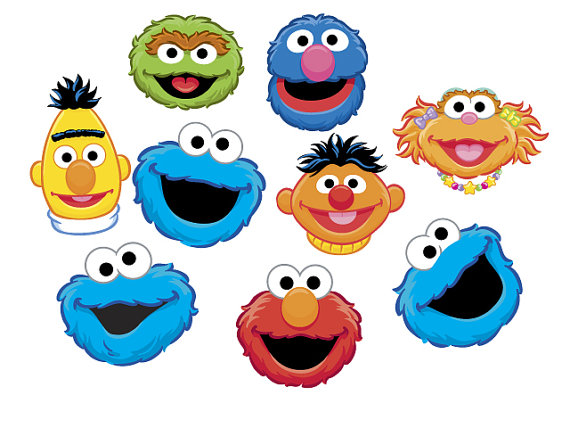 Instant Download Sesame Street Heads Clip Art Set By Wittyprints