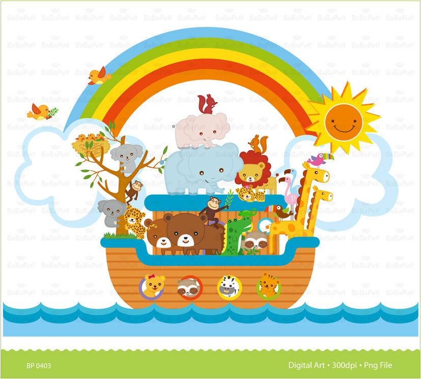 Instant Downloads, Digital Noahu0026#39;s Ark Scene Clip Art. For Your Handmade Crafts Projects. Personal and Small Commercial Use. BP 0403