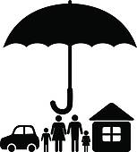Vector house insurance; Insurance sign
