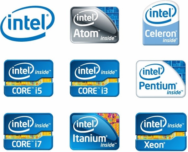 Intel Chip Logos Vector - Intel Clipart