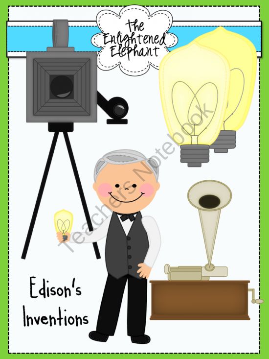 Inventions of Thomas Edison Clip Art product from The-Enlightened-Elephant on TeachersNotebook.