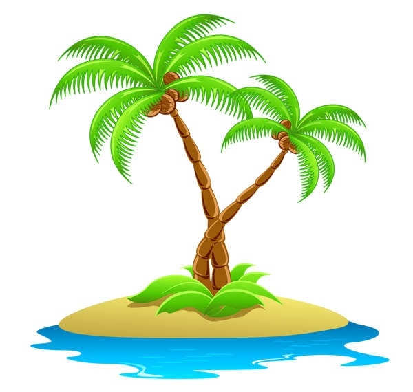 Tropical island with palms. -