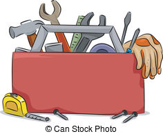 Isolated 3D image Clip Artby ISerg3/309; Tool Box Blank Board - Blank Board Illustration of Red Tool.