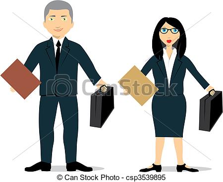 ... isolated lawyer couple - vector illustration of