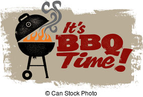 ... Itu0026#39;s BBQ Time - A vintage style barbeque grill graphic.