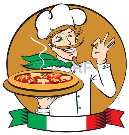 italian chef: Italian chef with pizza