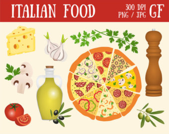 Italian Food Pizza Vegetables - Italian Food Clipart