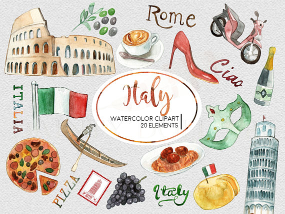 Italy icons; Vector illustrat