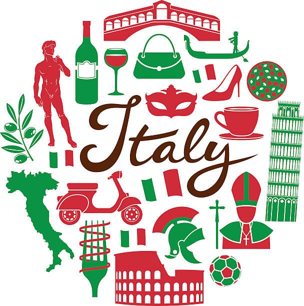 Italy icons; Vector illustrat