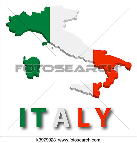 Italy territory with flag texture.