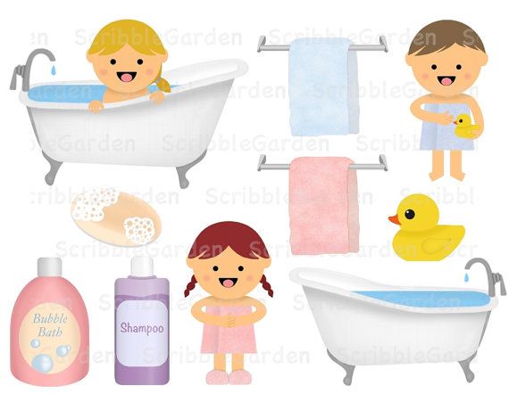 Items similar to Bath Time Learning Hygiene ClipArt on Etsy