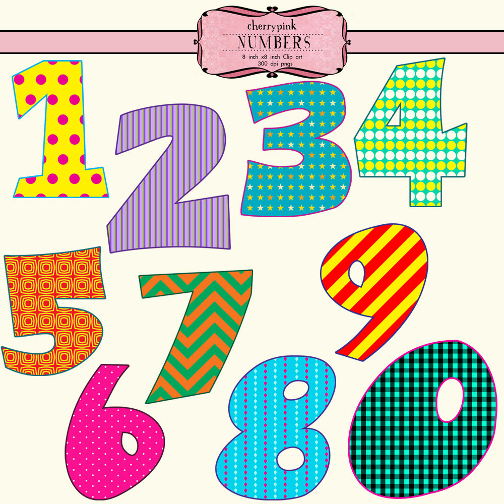 Items Similar To Number Clip Art 10 Png Digital Files Bright And