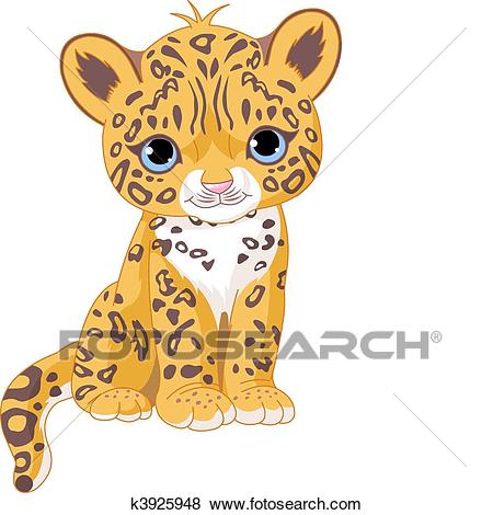 Clip Art - Cute Jaguar Cub. Fotosearch - Search Clipart, Illustration  Posters, Drawings