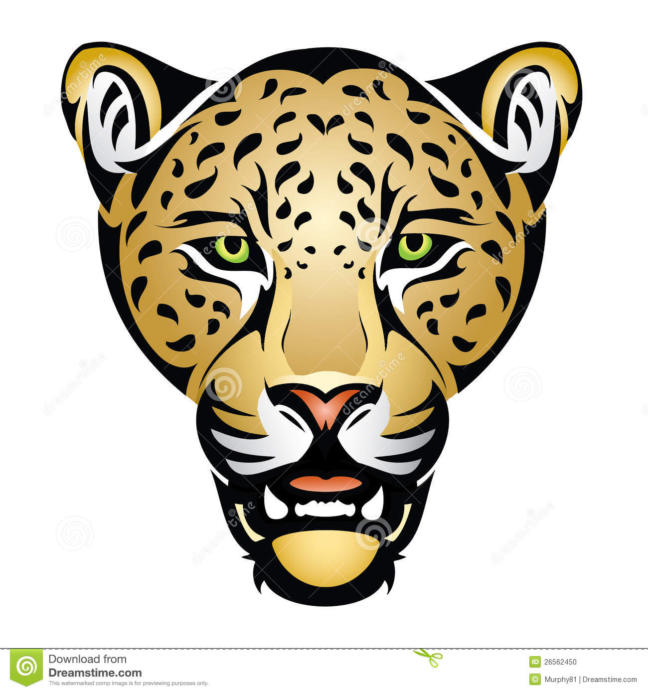 Jaguar head. Vector illustration of jaguar head Stock Photo