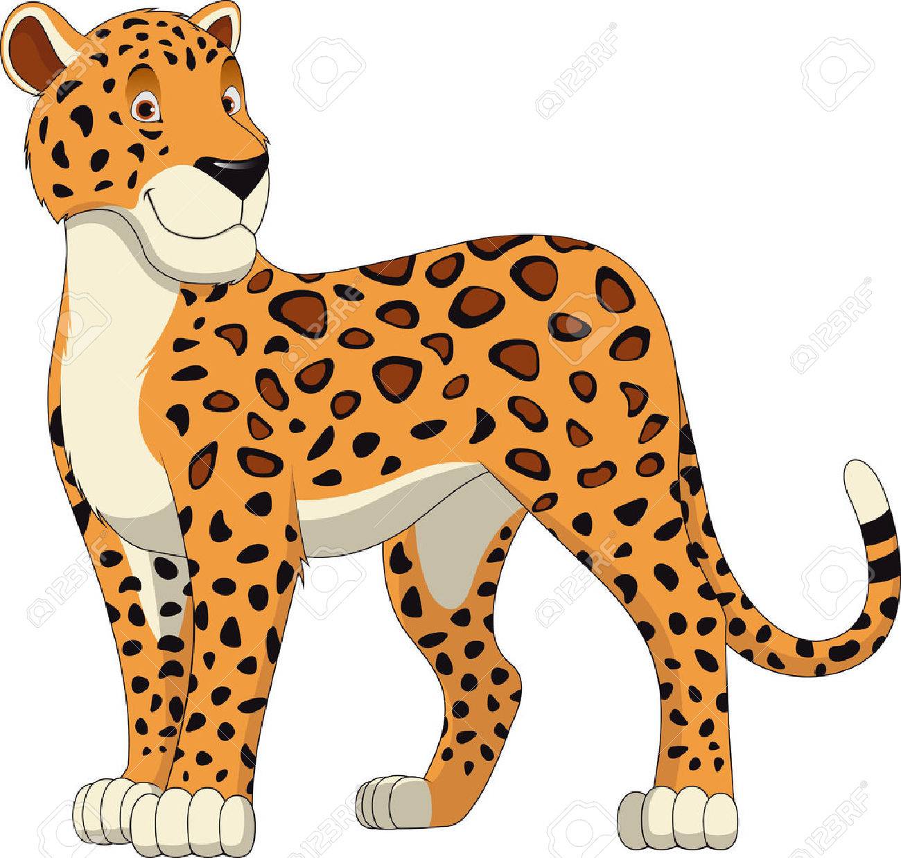 Leopard Walking, wild big cat realistic vector illustration