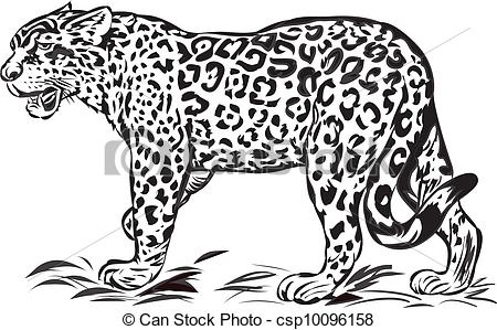 . hdclipartall.com Wild jaguar,illustration with only one colour