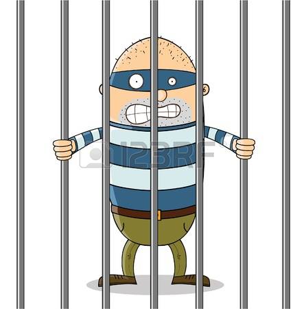 jail: bad guy in jail Illustration
