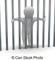 Jail Bars Clipartby PeterHermesFurian3/272; Jailed man in cell. 3d rendered illustration.