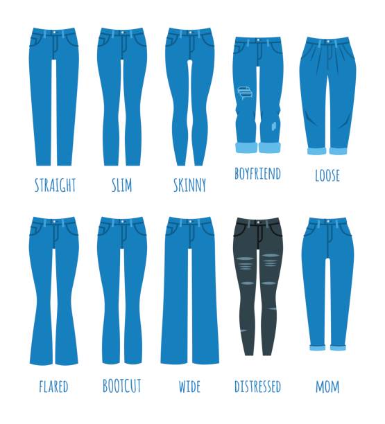 Women jeans styles collection - Jeans Clipart