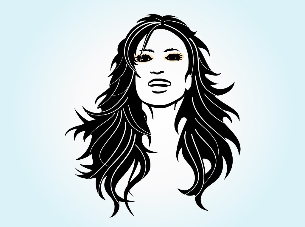 Long Haired Girl Vector - Jennifer Lopez Clipart