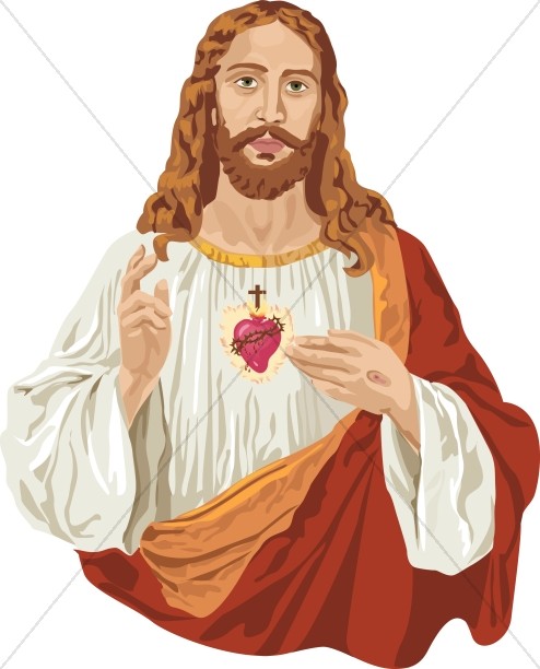Jesus Christ and the Sacred H - Clipart Jesus