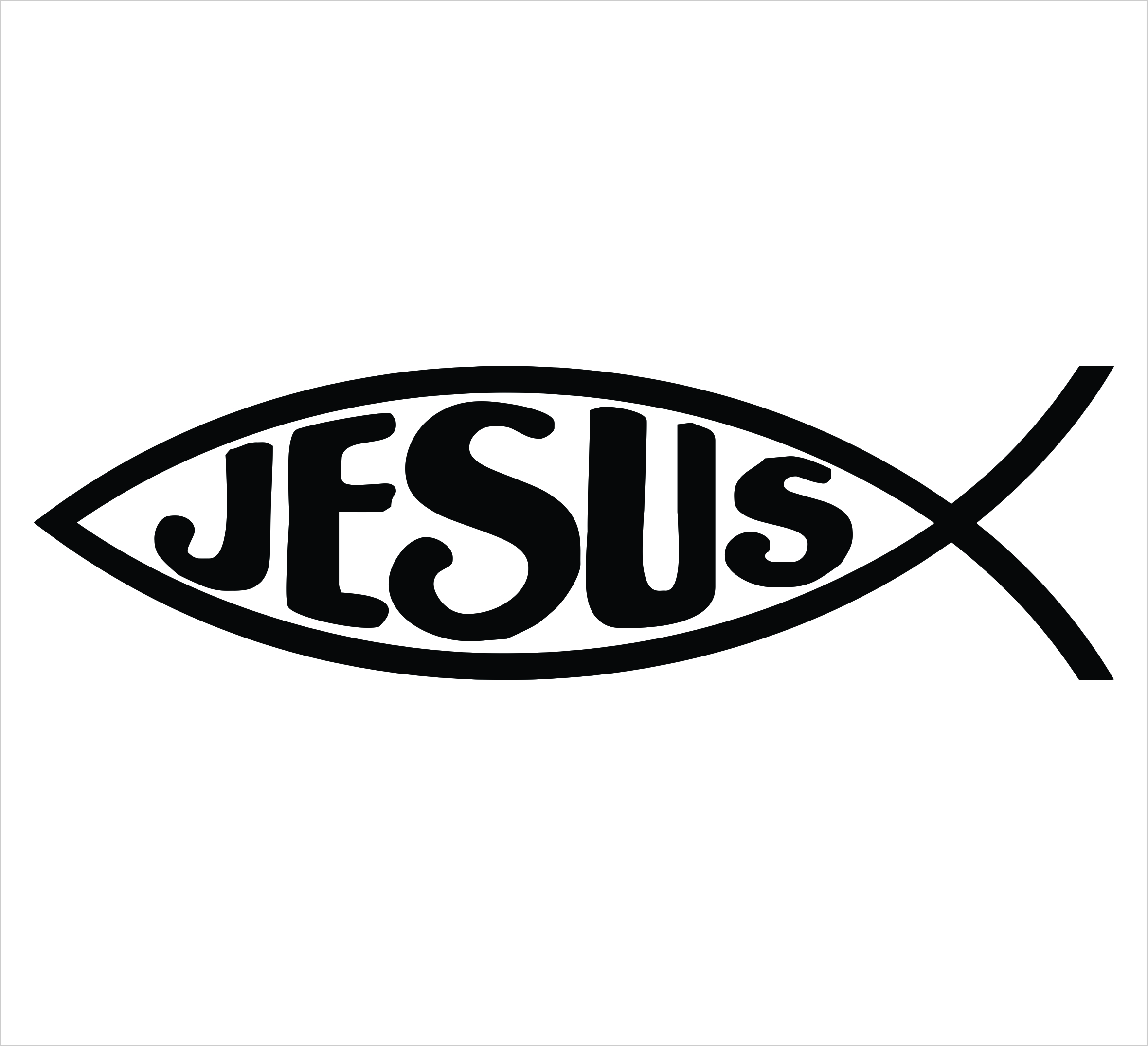 Jesus Fish Single Color Decal - Jesus Fish Clipart