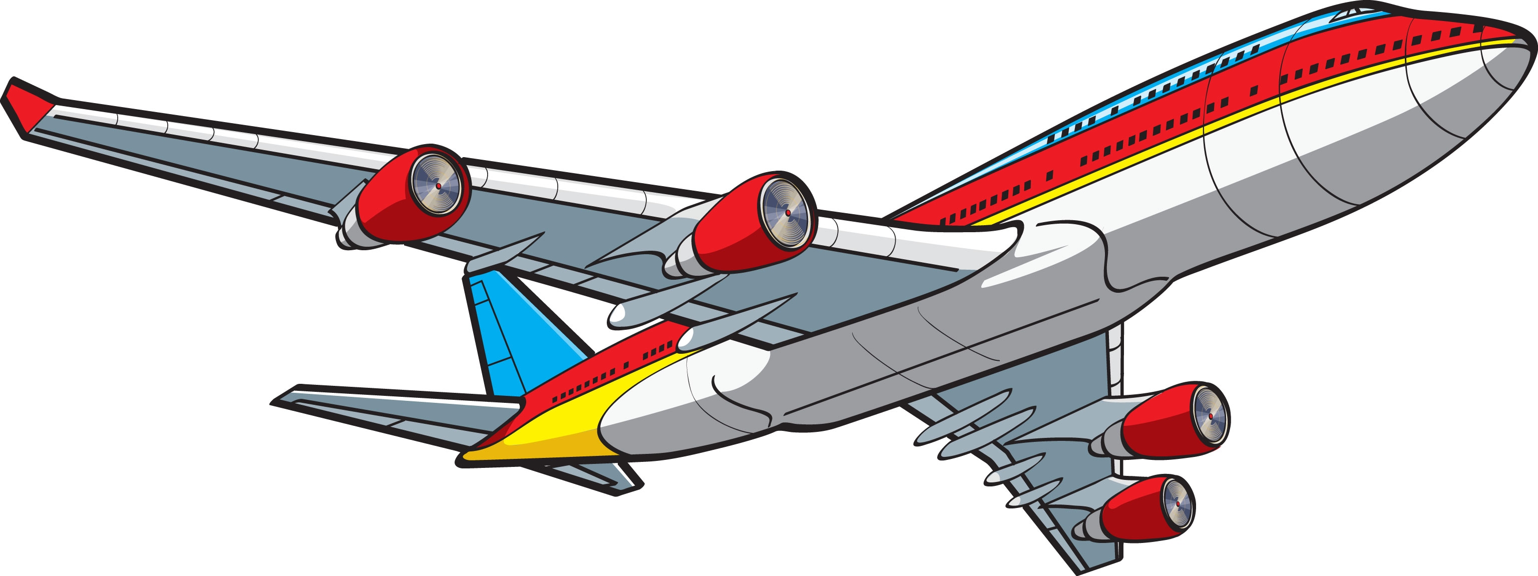 Jet airplane flying clipart