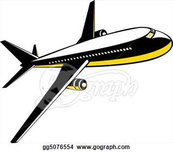 Jet In-Flight Clip Art