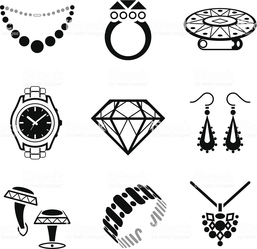 Black and white clip art jewelry images royalty-free black and white clip  art jewelry