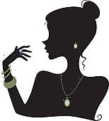 Of a piece of jewelry with a red ruby ring; Fashion Accessories Silhouette
