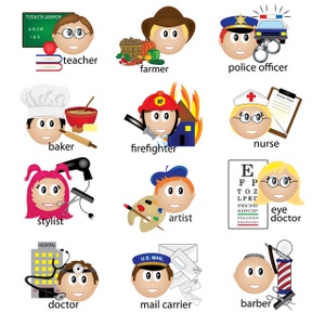 Jobs Clipart Image: Icons of .