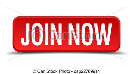 Join now red 3d square button isolated on white - csp22789914