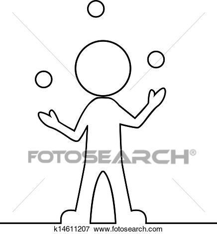 Clip Art - Simple man juggling with balls . Fotosearch - Search Clipart,  Illustration Posters