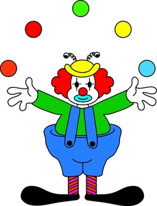 Juggling Clipart Image: Clown Juggling